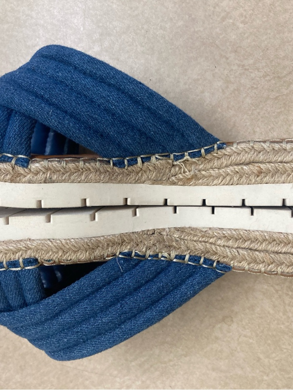 Vince Camuto Denim Blue Knotted Slide Sandals - Picture 3 of 8